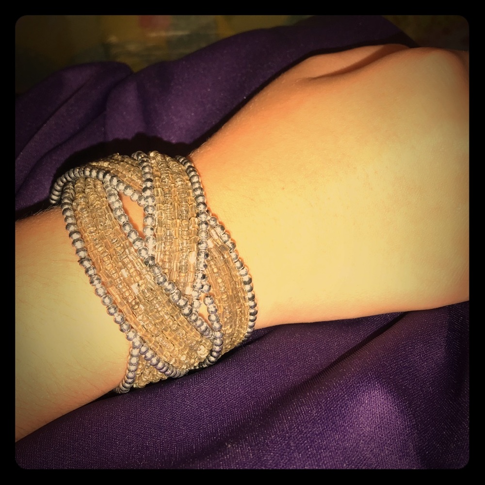 Beaded Stretch Cuff Bracelet